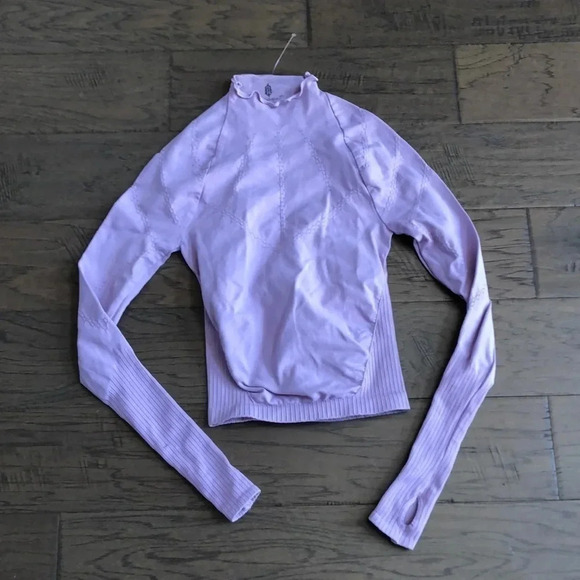 Free People Movement lilac good karma high neck layering top & shorts XS/S New - Picture 3 of 16